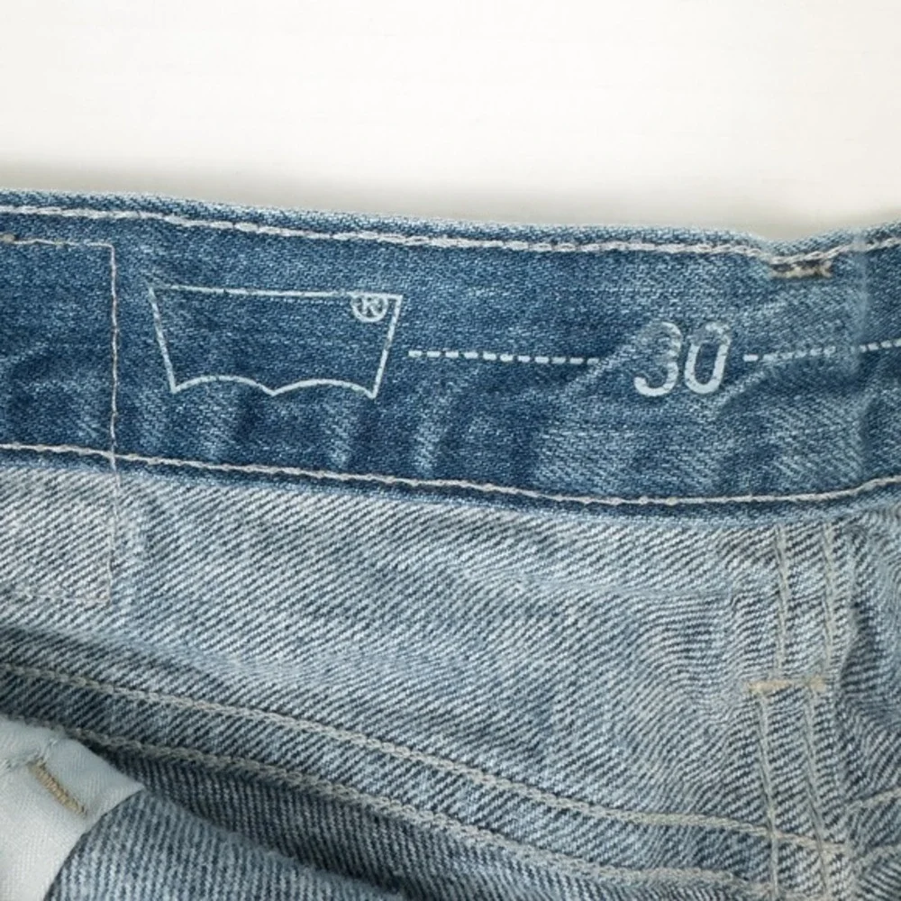 Levis 2014 Orange Tab Cut Off Jean Shorts Size 30 High Rise Raw Hem DIY Upcycled